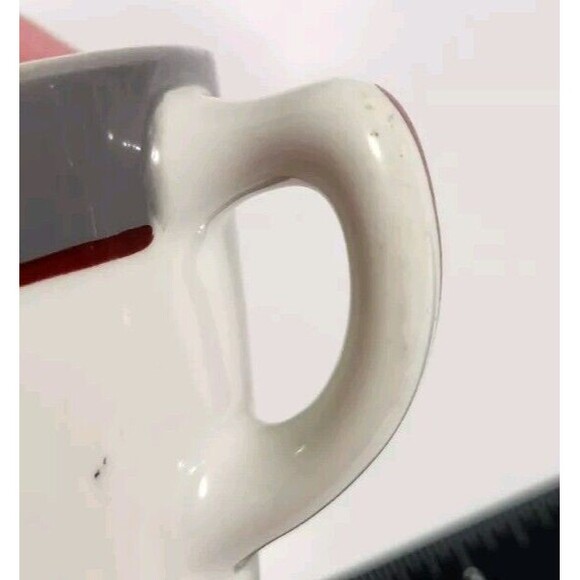 Vintage Jackson Custom China Mug Set Of Two White With Gray & Red  See Pics - Picture 10 of 13